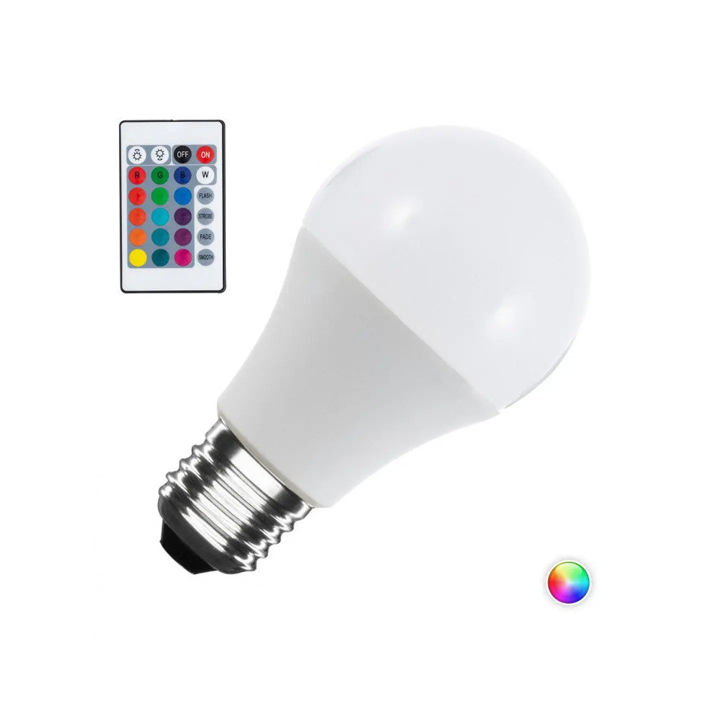 LÃ¢mpada LED E27 10W 4200ÂºK RGB + W Controle 40.000H [CA-E27-10-RGB-W] 1