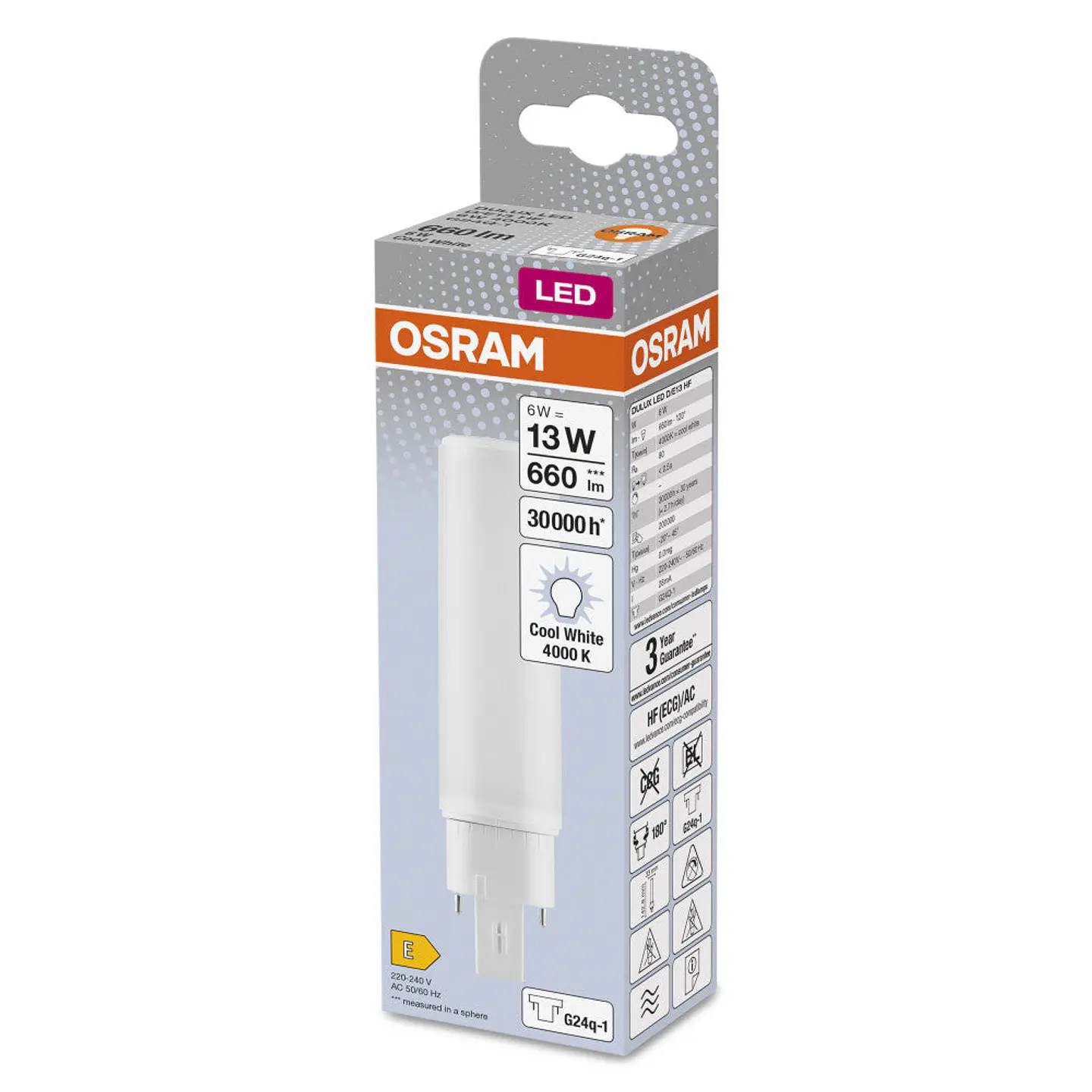 LÃ¢mpada LED Ledvance/DULUX G24q 1 6W 660Lm 4000K 120Âº IP20 2