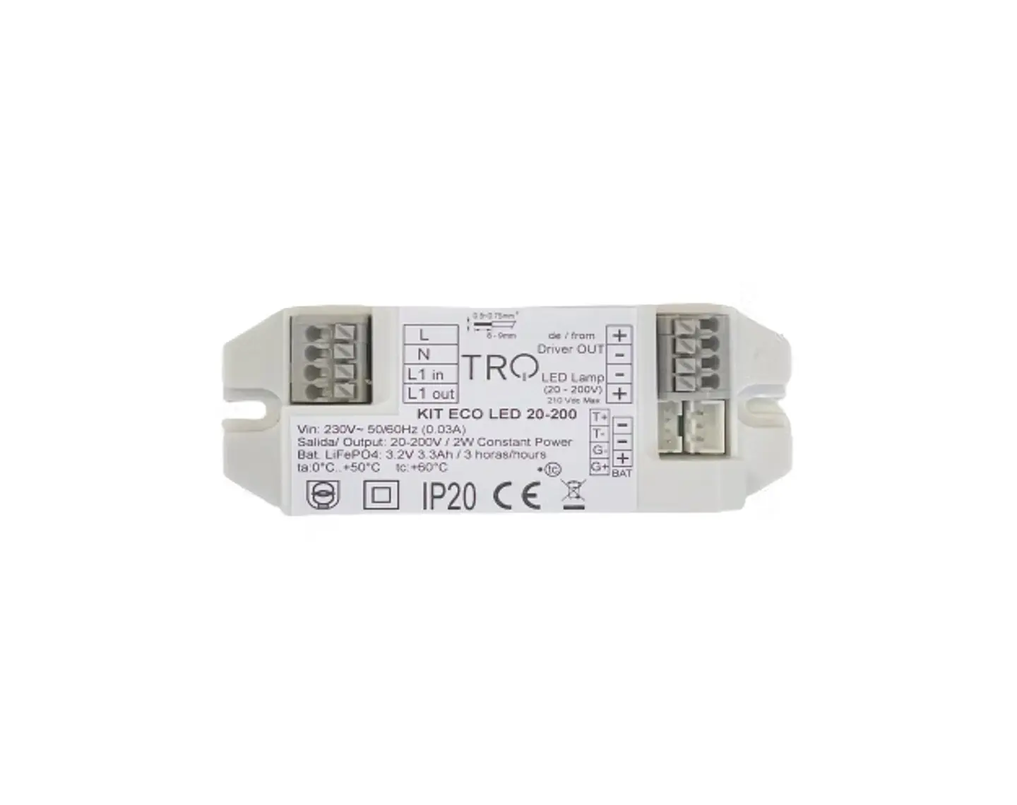 Kit de emergÃªncia ECO LED 20â€“200 TRQ para luminÃ¡rias LED com driver externo 1