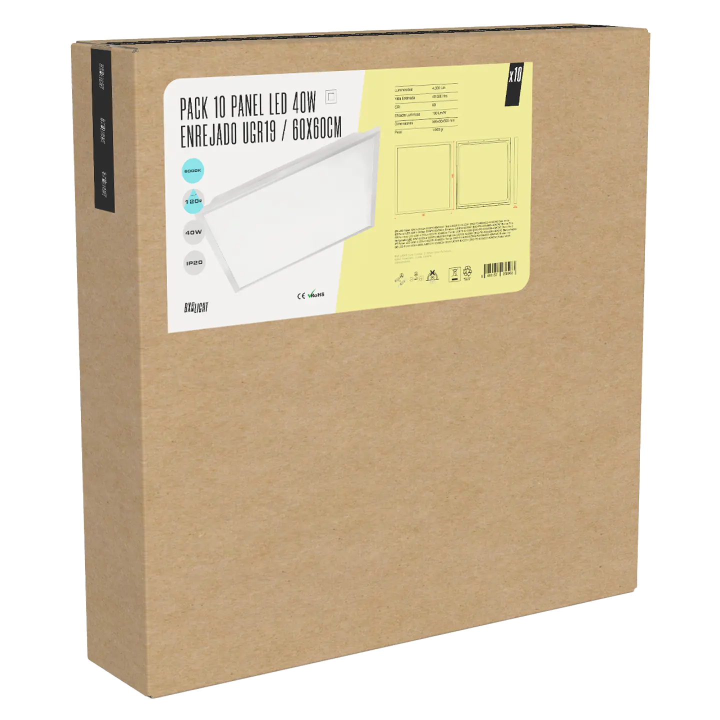 Painel LED 40W 4.000Lm 6000ÂºK 60x60Cm TreliÃ§a UGR19 40.000H [BX3-PG-600x600-40WCW] 2