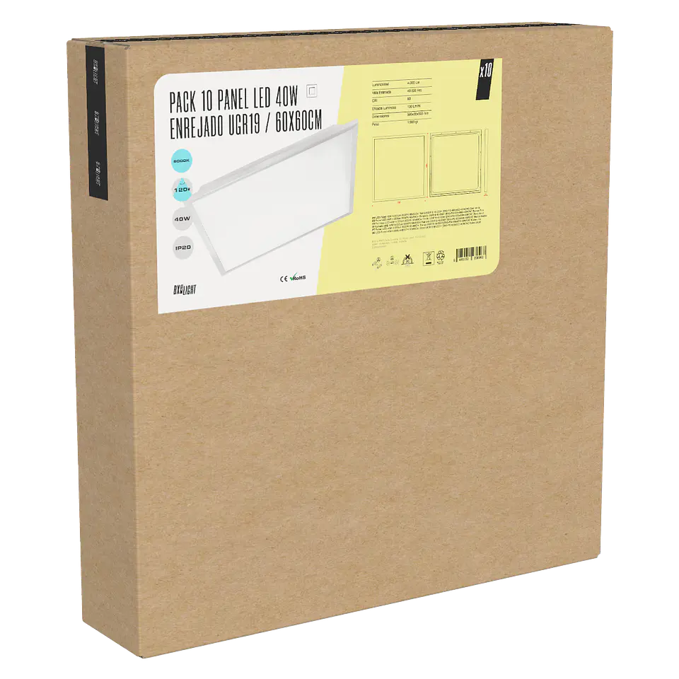Painel LED 40W 4.000Lm 6000ÂºK 60x60Cm TreliÃ§a UGR19 40.000H [BX3-PG-600x600-40WCW] 2