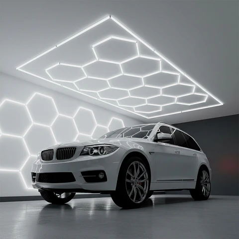 LED Hexagonal - 6000K - 14 Hexagonos 56cm + Retangulo 500cm