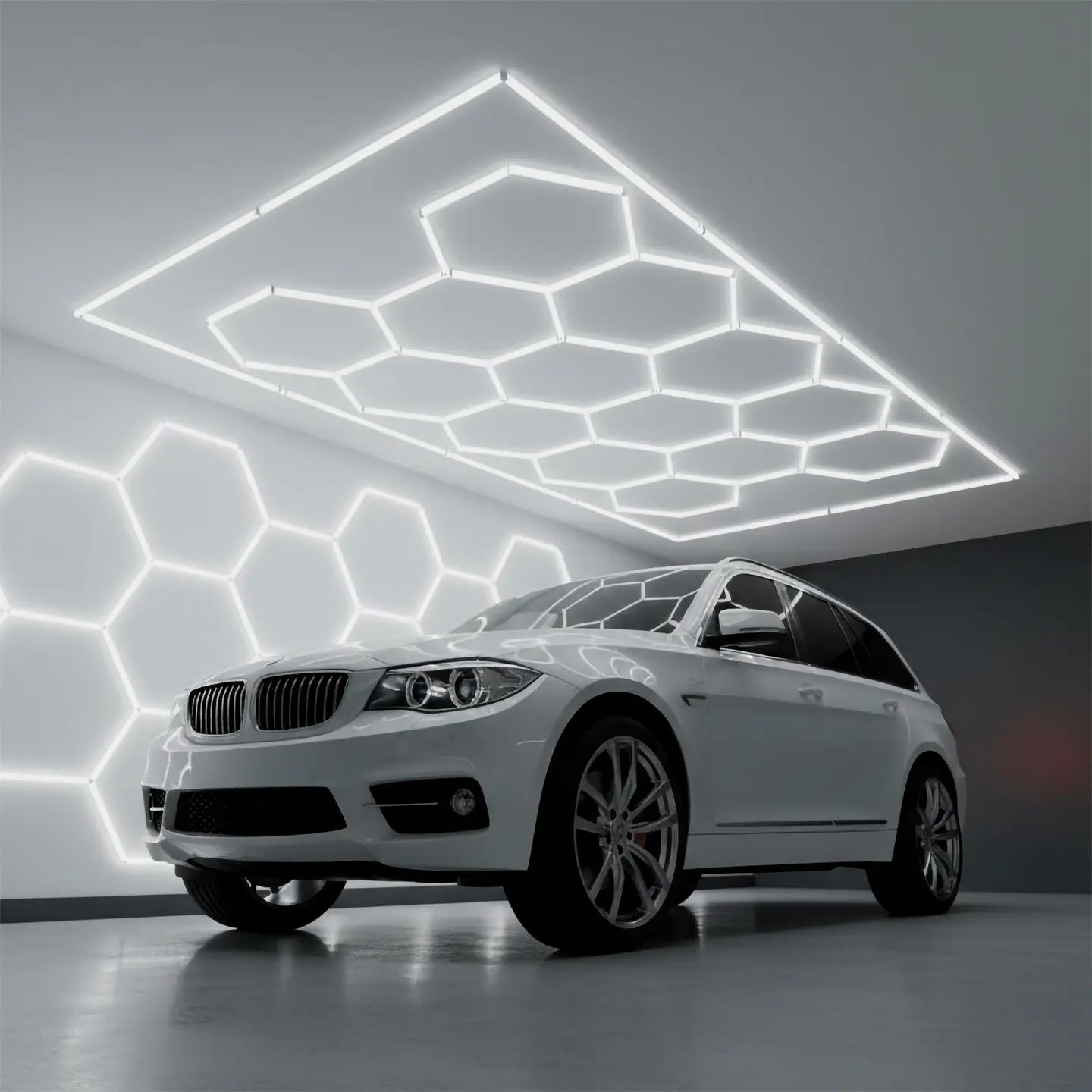 LED Hexagonal - 6000K - 14 Hexagonos 56cm + Retangulo 500cm 1