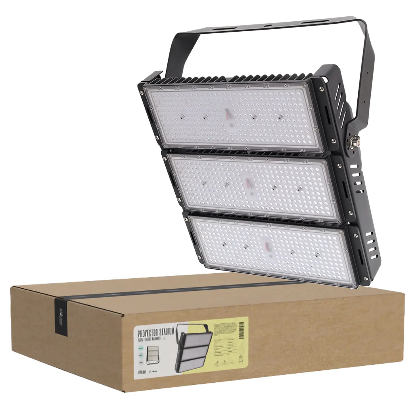Holofote LED 750W Stadium 112500Lm Driver Meanwell 1-10V IP65 Philips 3030 100.000H 1