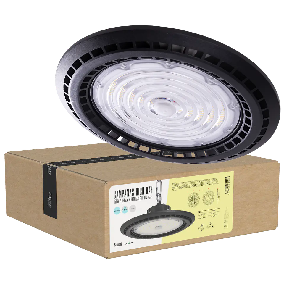 CampÃ¢nula LED 150W 27.000Lm 6000ÂºK Osram IP65 RegulÃ¡vel 0-10V 100.000H [BX3-HVUFO150W-H-CW] 1
