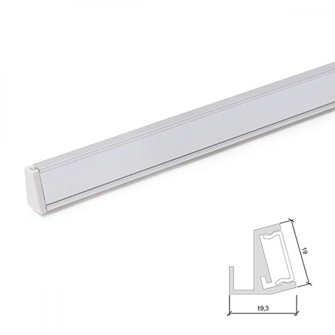 Perfil Aluminio Para A Tira LED Led Prateleiras Vidro 6Mm X 1M