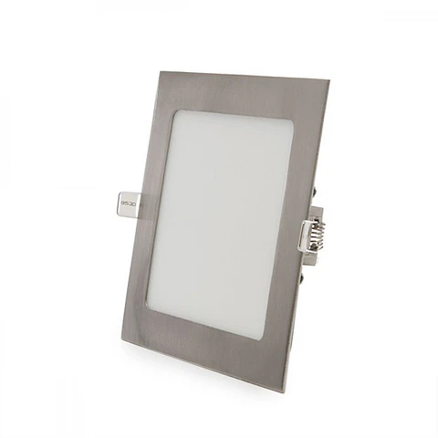 Painel de LED quadrado de nÃ­quel acetinado de 12 W, 1200 Lm, 6000ºK, 50.000 H [GL-CL-S12N-CW]