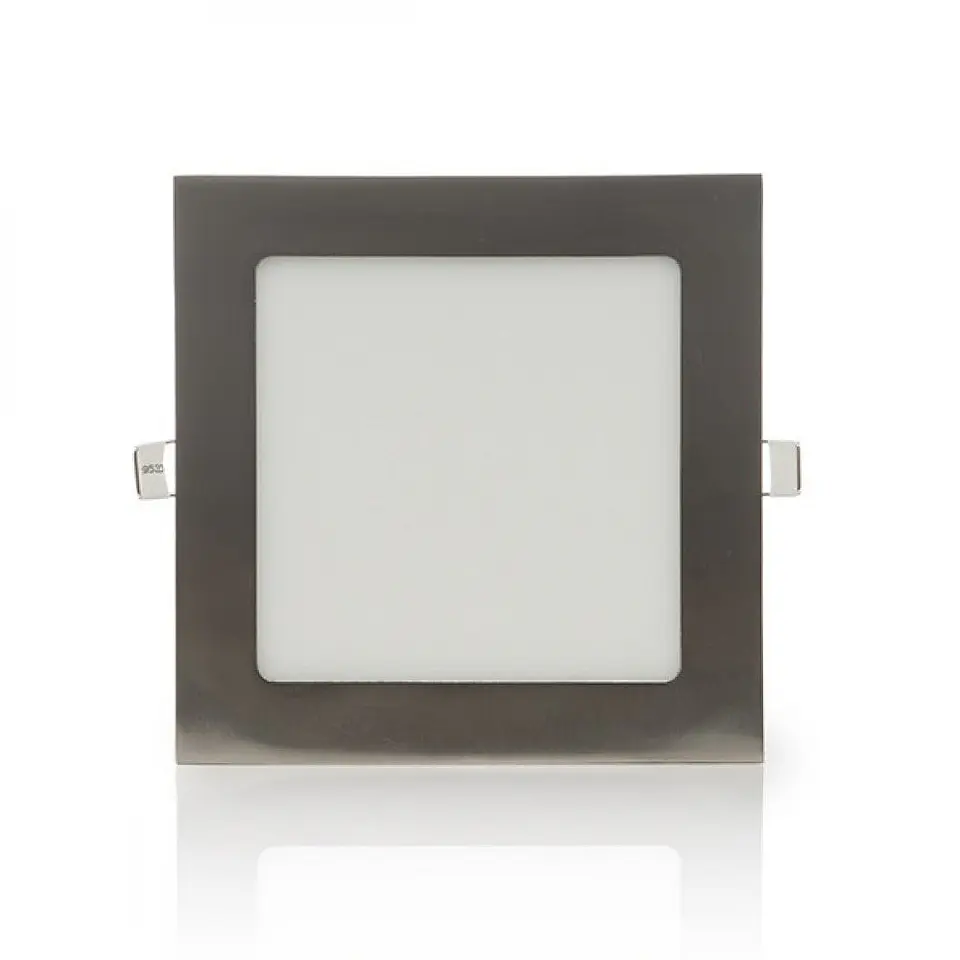 Painel de LED quadrado de nÃ­quel acetinado de 12 W, 1200 Lm, 6000ÂºK, 50.000 H [GL-CL-S12N-CW] 3