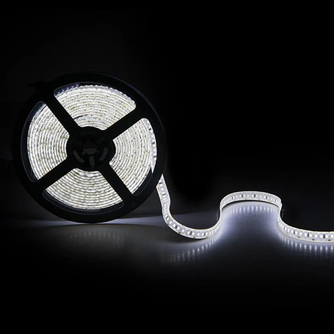 Faixa de 204 LEDs/M 60W 5.000Lm CRI85 6000ºK SMD3014 12VDC IP65 x5M 40.000H [CA-3014-204-12W-IP65-CW]-Branco Frio