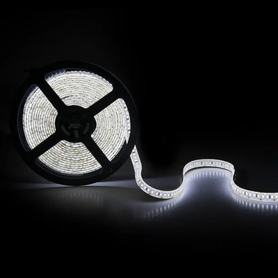 Faixa de 204 LEDs/M 60W 5.000Lm CRI85 6000ÂºK SMD3014 12VDC IP65 x5M 40.000H [CA-3014-204-12W-IP65-CW]-Branco Frio 1