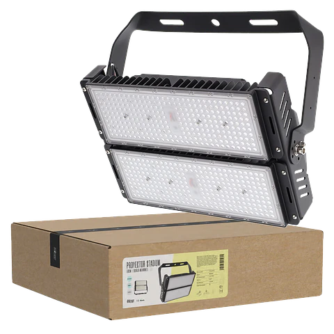 Holofote LED 500W Stadium 75000Lm Driver Meanwell 1-10V IP65 Philips 3030 100.000H