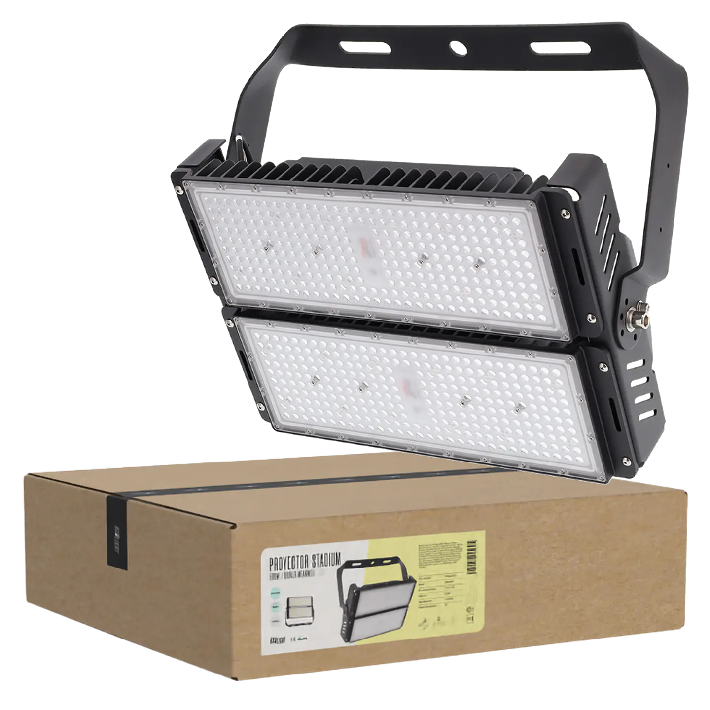Holofote LED 500W Stadium 75000Lm Driver Meanwell 1-10V IP65 Philips 3030 100.000H 1