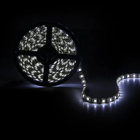 Faixa de 300 LEDs 72W 4200Lm CRI85 4200ºK SMD5050 12VDC IP65 Preto Pcb x5M 40.000H [CA-5050-300-IP65-BW]-Branco Natural