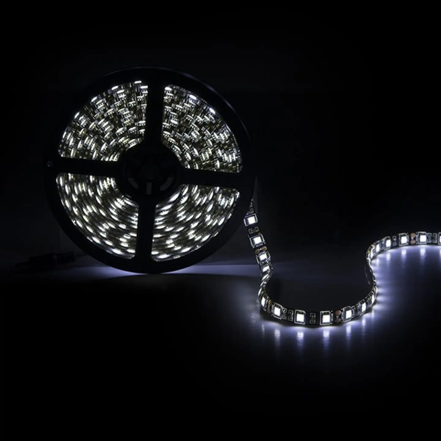 Faixa de 300 LEDs 72W 4200Lm CRI85 4200ÂºK SMD5050 12VDC IP65 Preto Pcb x5M 40.000H [CA-5050-300-IP65-BW]-Branco Natural 1