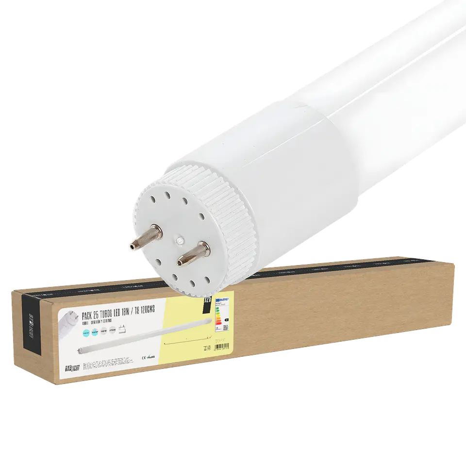 Pacote de 25 Tubos LED T8 18W 1.800Lm 6000ÂºK Vidro 120Cm 40.000H [BX3-LM1063-CW] 1