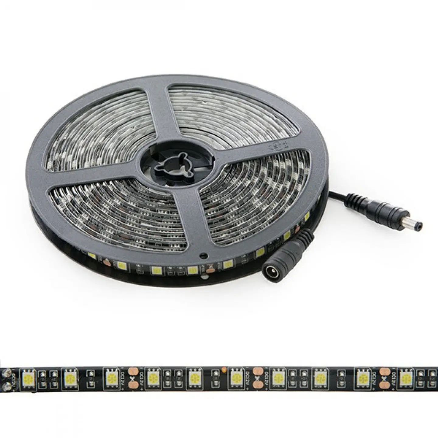 Faixa de 300 LEDs 72W 4200Lm CRI85 4200ÂºK SMD5050 12VDC IP65 Preto Pcb x5M 40.000H [CA-5050-300-IP65-BW]-Branco Natural 2