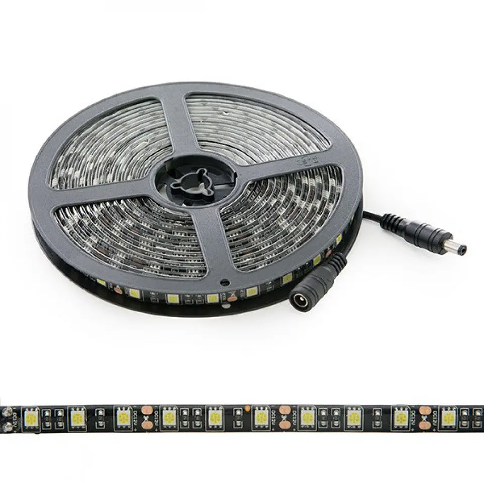 Faixa de 300 LEDs 72W 4200Lm CRI85 4200ÂºK SMD5050 12VDC IP65 Preto Pcb x5M 40.000H [CA-5050-300-IP65-BW]-Branco Natural 2