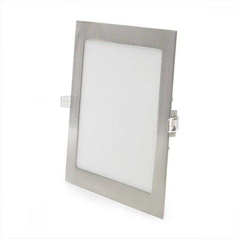 Painel de LED quadrado de nÃ­quel acetinado de 18 W, 1800 Lm, 6000ºK, 50.000 H [GL-CL-S18N-CW]
