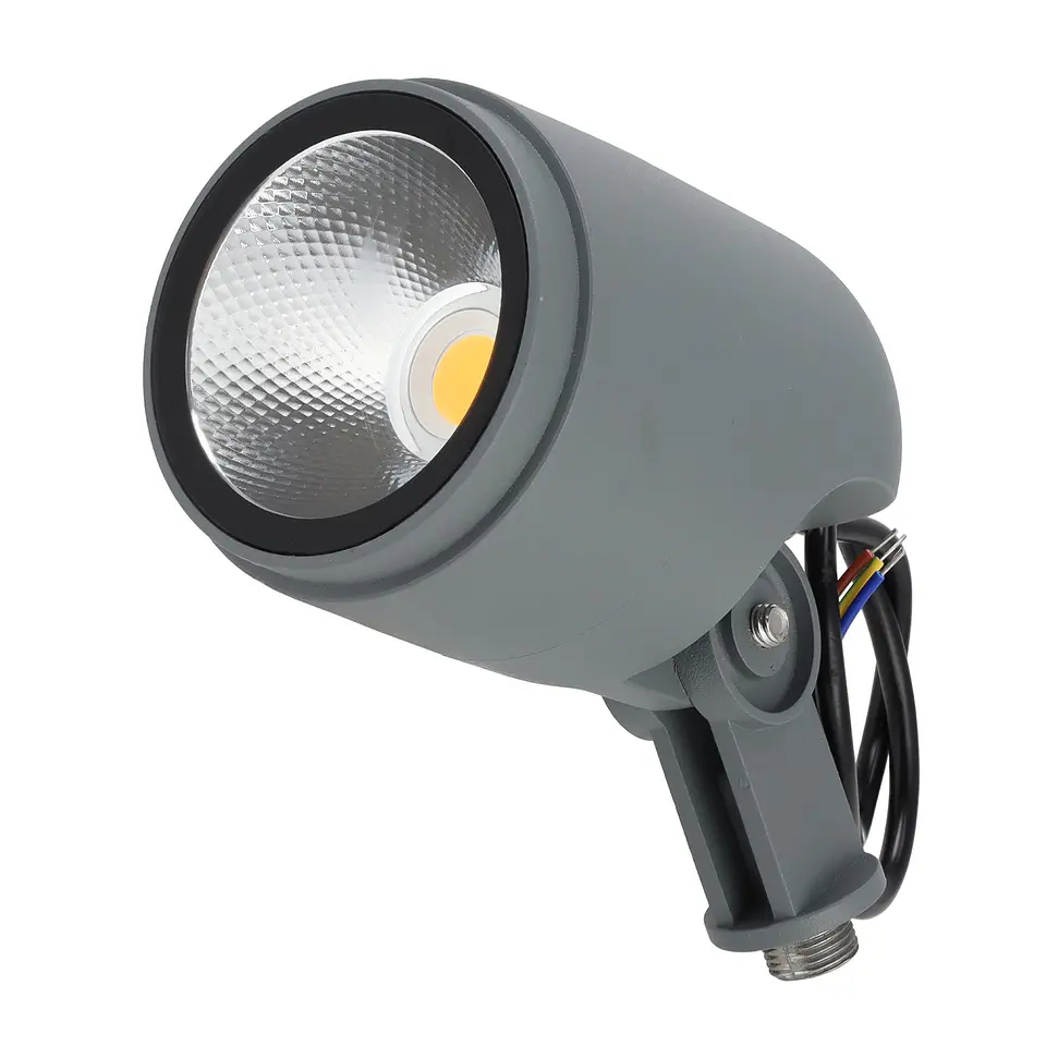 Refletor LED com estaca para jardim, 12W, IP65, 2700K, acabamento cinza. 2