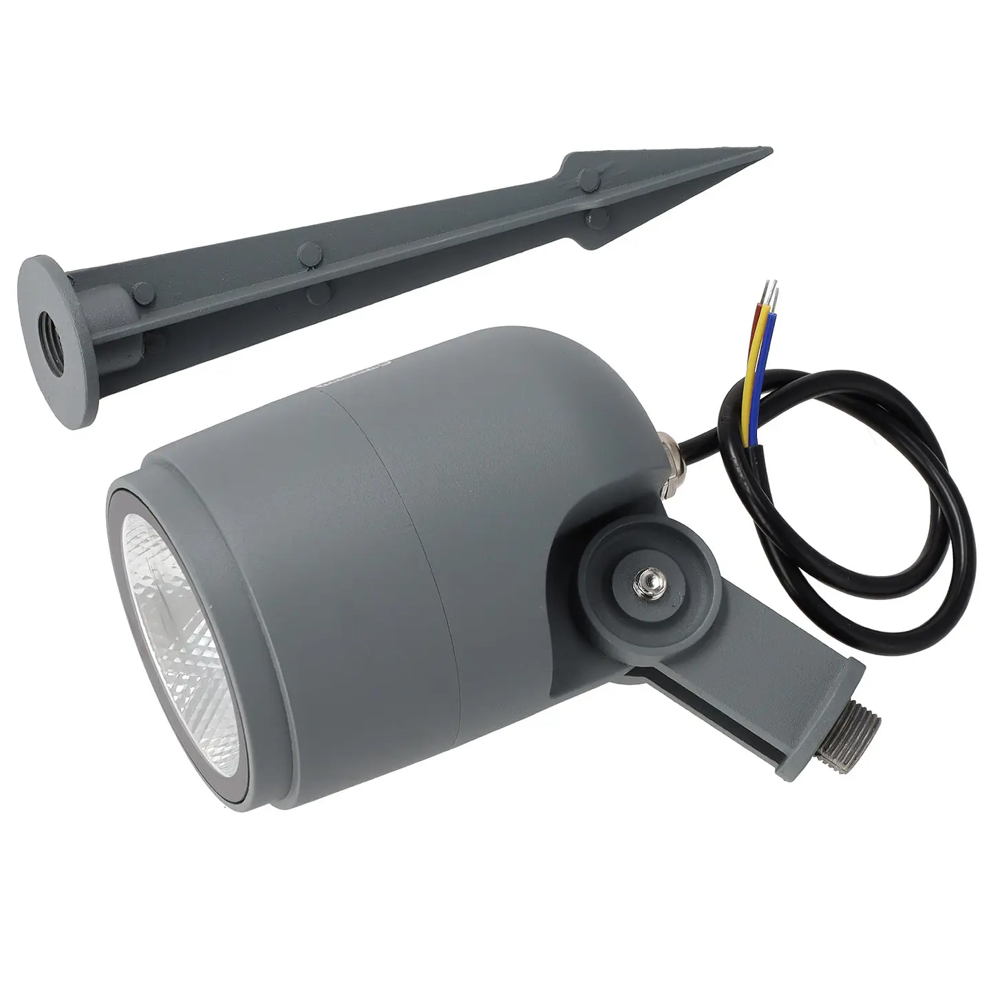 Refletor LED com estaca para jardim, 12W, IP65, 2700K, acabamento cinza. 4