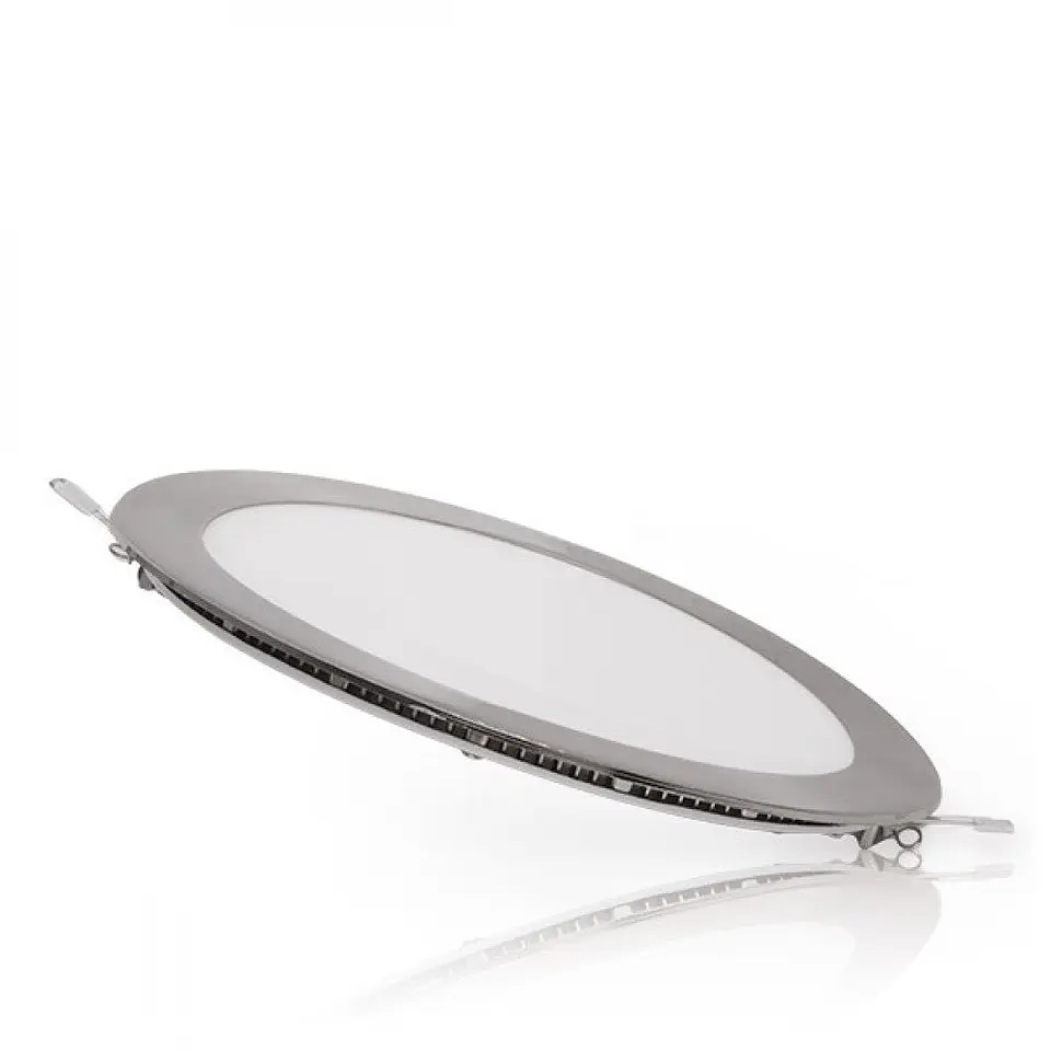 Painel LED 12W 1200Lm 6000ÂºK Circular NÃ­quel Acetinado 50.000H [GL-CL-R12N-CW] 1