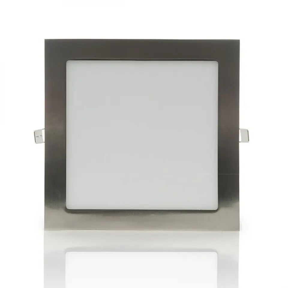 Painel de LED quadrado de nÃ­quel acetinado de 18 W, 1800 Lm, 2700ÂºK, 50.000 H [GL-CL-S18N-WW] 3