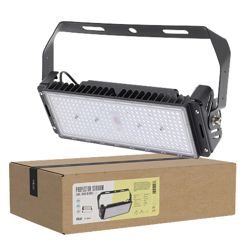 Holofote LED 250W Stadium 37500Lm Driver Meanwell 1-10V IP65 Philips 3030 100.000H