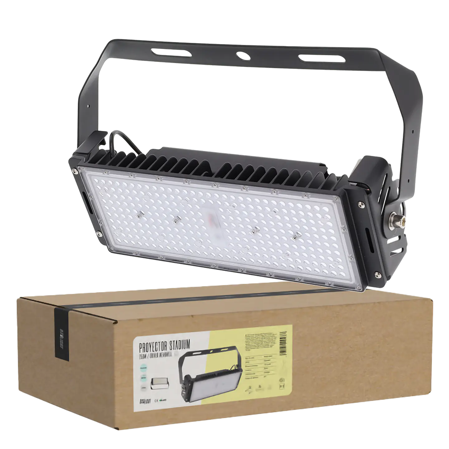 Holofote LED 250W Stadium 37500Lm Driver Meanwell 1-10V IP65 Philips 3030 100.000H 1