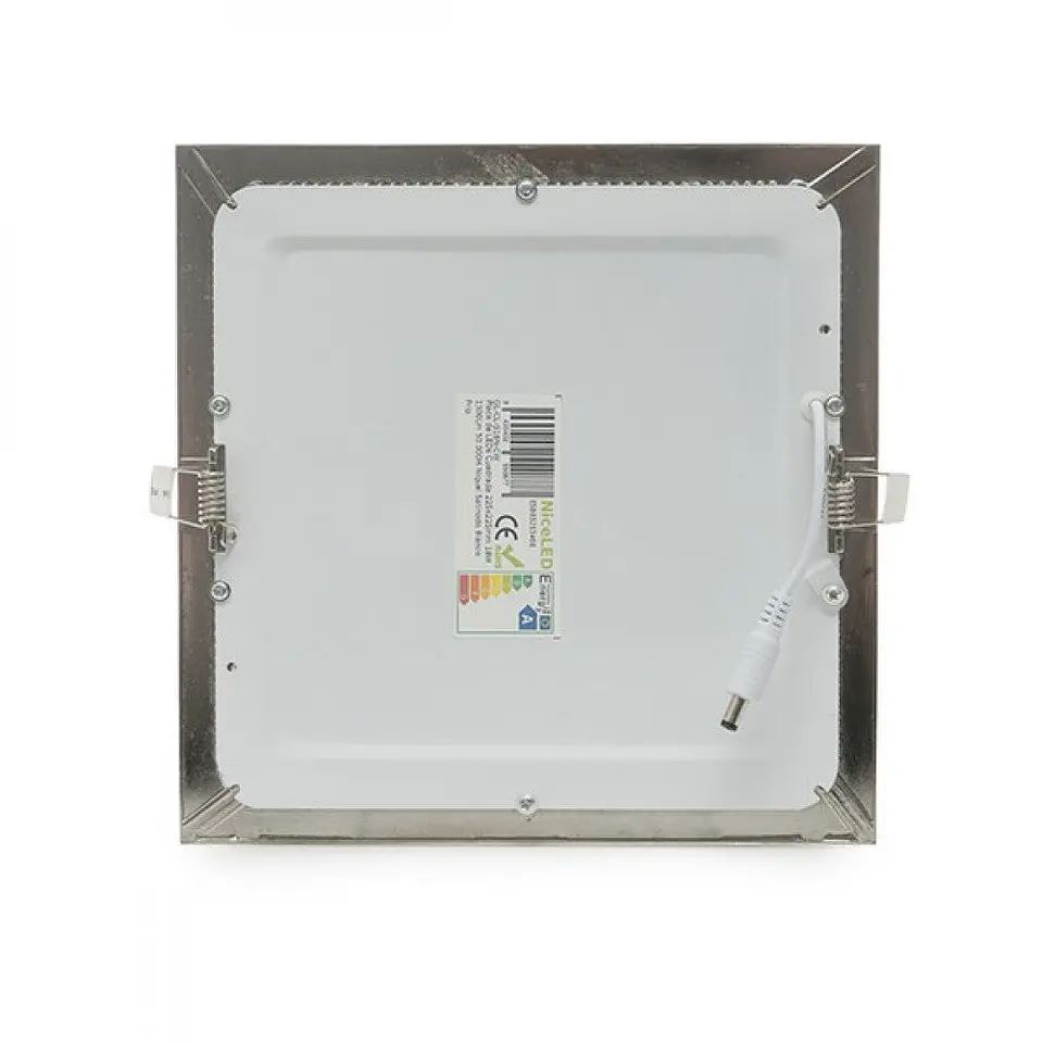 Painel de LED quadrado de nÃ­quel acetinado de 18 W, 1800 Lm, 6000ÂºK, 50.000 H [GL-CL-S18N-CW] 4