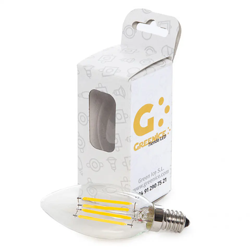 LÃ¢mpada LED E14 4W 273Lm 2700ÂºK Filamento Personalizado Caso 40.000H [JTX-J14DHA42-WW-EP06] 1