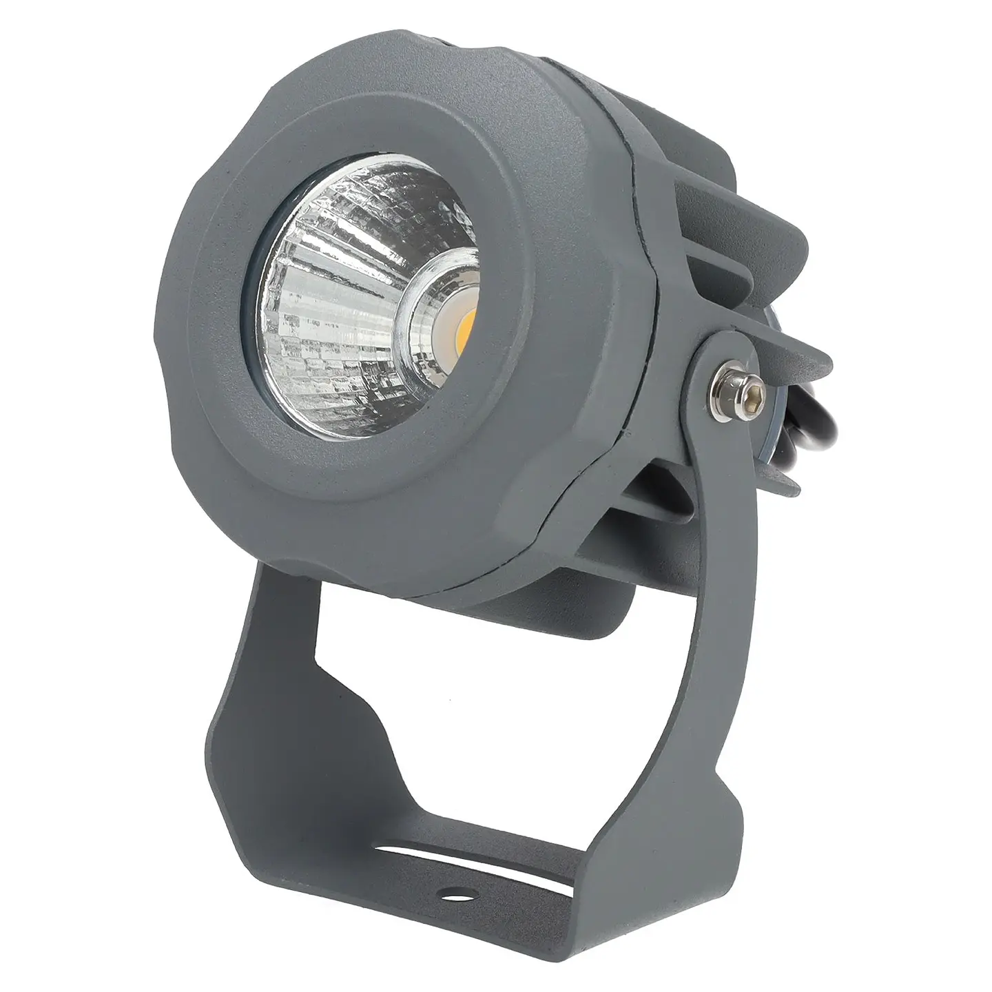 Refletor LED de 10W IP65 2700K com estaca para jardim, acabamento cinza 2