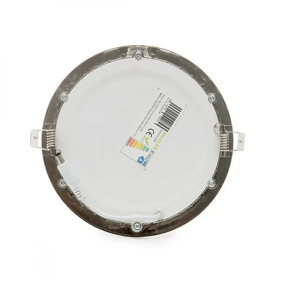 Painel LED 12W 1200Lm 2700ÂºK Circular NÃ­quel Acetinado 50.000H [GL-CL-R12N-WW] 5