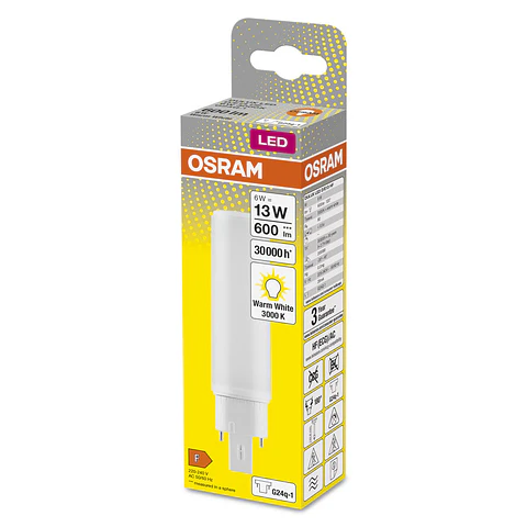 Lampada LED Ledvance/DULUX G24q 1 6W 600Lm 3000K 120º IP20