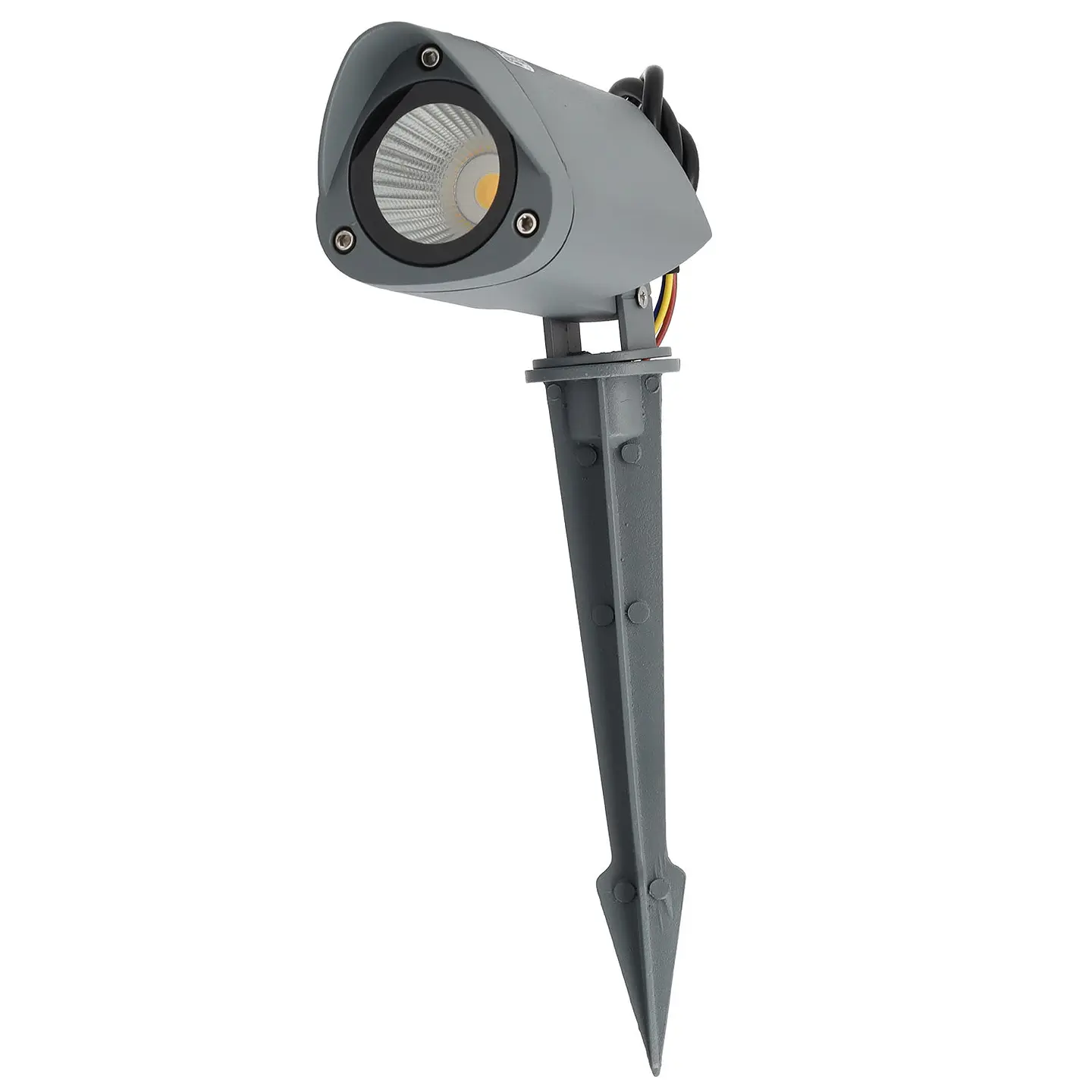 Refletor LED de 7W IP65 2700K com estaca para jardim, acabamento cinza 1