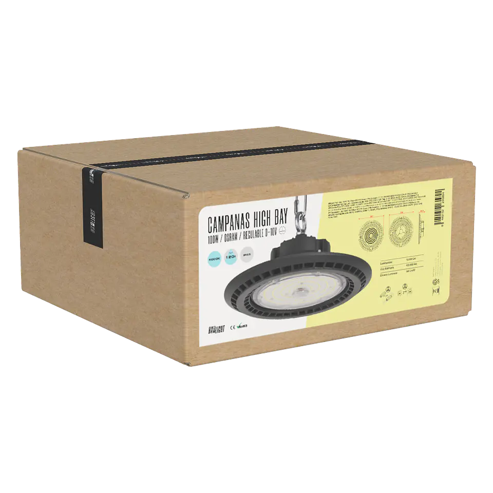 CampÃ¢nula LED 100W 18.000Lm 6000ÂºK Osram IP65 RegulÃ¡vel 0-10V 100.000H [BX3-HVUFO100W-H-CW] 2
