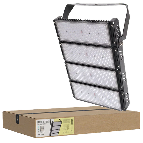 Holofote LED 1000W Estadio 150000Lm Driver Meanwell 1-10V IP65 Philips 3030 100.000H