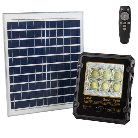 Holofote 200W com Painel Solar Controle Remoto IP65 [1916-FLSOL-200W-CW]