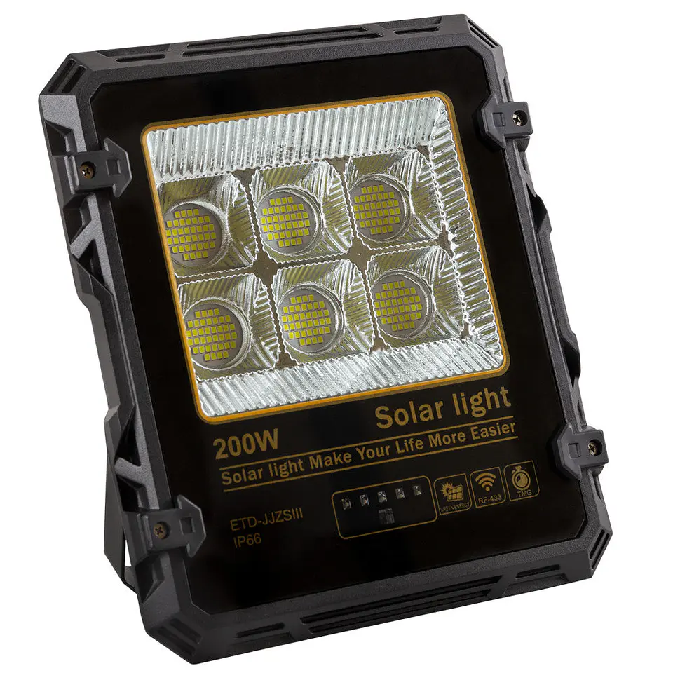Holofote 200W com Painel Solar Controle Remoto IP65 [1916-FLSOL-200W-CW] 2