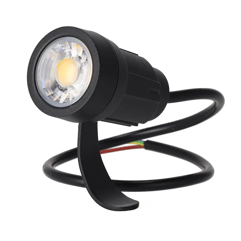 Foco LED com espeto de jardim 5W 60Âº IP65 3000K Acabamento preto 2
