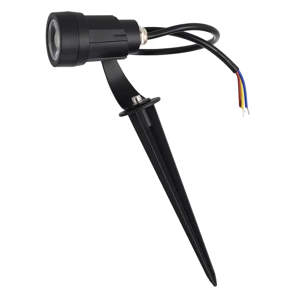 Foco LED com espeto de jardim 5W 60Âº IP65 3000K Acabamento preto 4