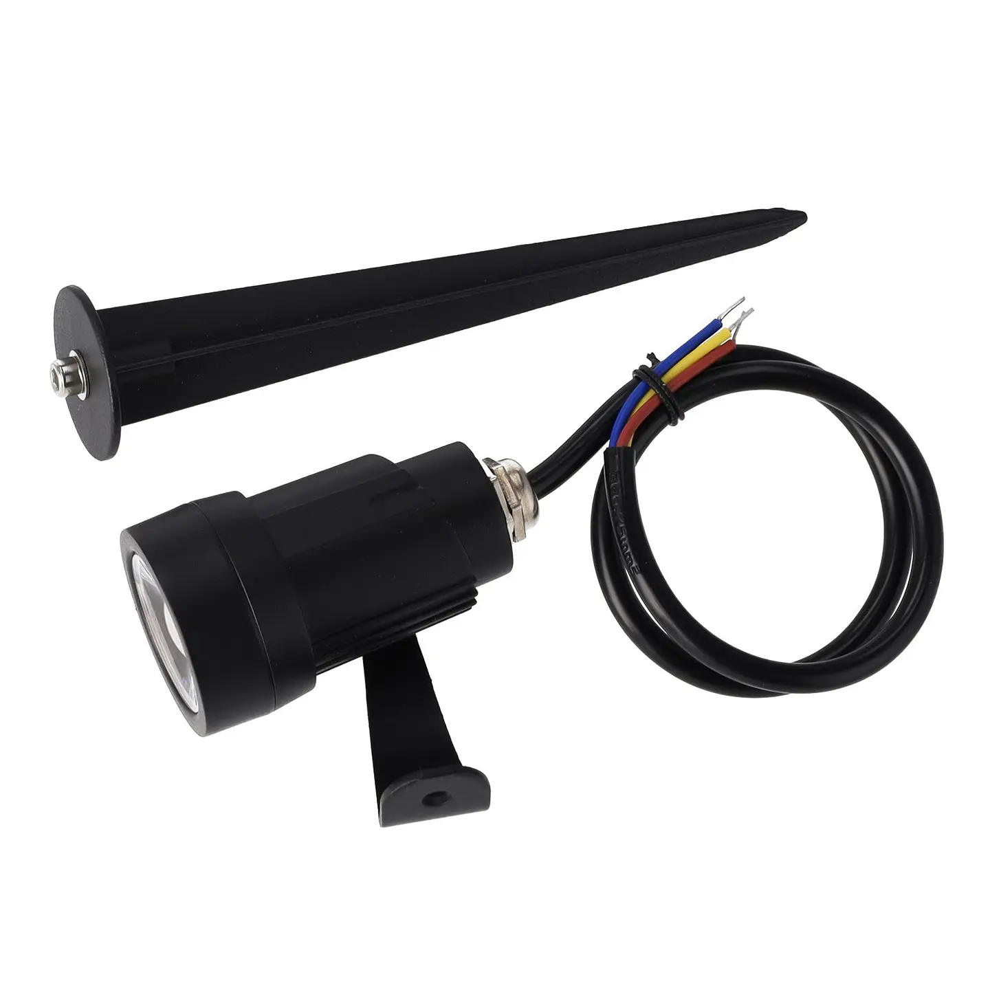 Foco LED com espeto de jardim 5W 60Âº IP65 3000K Acabamento preto 5