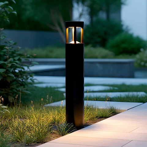 Farol LED exterior "Jamalpur" 90cm 10W 220VAC 3000ºK Preto