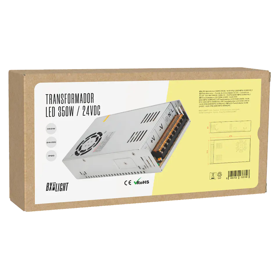 Transformador -  Fuente de AlimentaciÃ³n AC/DC -  Convertidor AC/DC 230 VAC/24VDC 350W 14 - 6A IP20 [BX3-MPS-350W24V] 2