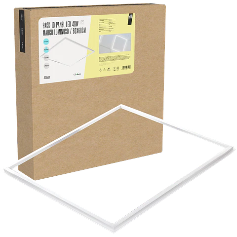 Pacote 10 Painel LED 48W 4.320Lm 6000ºK 60x60Cm Moldura Luminosa 40.000H [BX3-LPF-6060-48W-CW]
