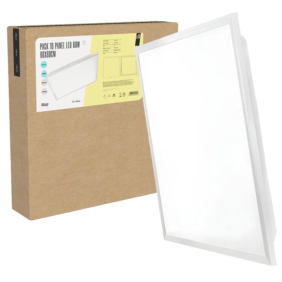 Pacote 10 Painel LED 60W 5.400Lm 6000ÂºK 60x60x3Cm 40.000H [BX3-LPT-6060-60W-CW] 1