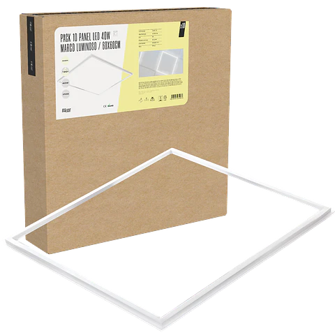Pacote 10 Painel LED 40W 3.600Lm 6000ºK 60X60Cm Moldura Luminosa 40.000H [BX3-LPF-6060-40W-CW]