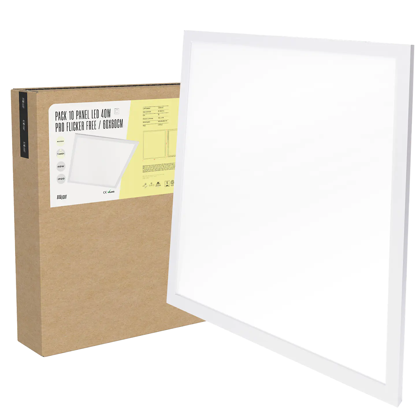 Pacote 10 Painel LED 40W 3.600Lm 4000ÂºK 60x60Cm PRO Sem cintilaÃ§Ã£o 60.000H [BX3-LPT-59540WLIFUDW] 7