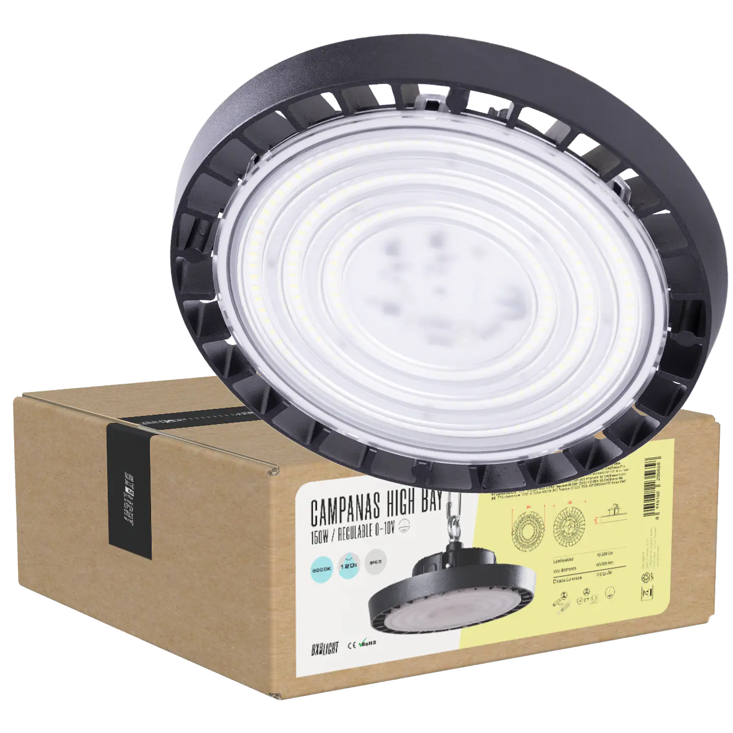 CampÃ¢nula LED 150W 16.500Lm 4000ÂºK IP65 RegulÃ¡vel 60.000H [BX3-HVB150W-N2-W] 1
