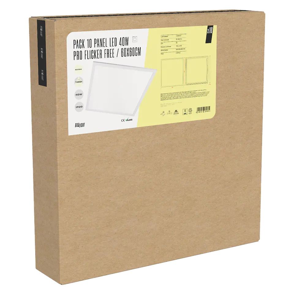 Pacote 10 Painel LED 40W 4.000 Lm 6500ÂºK 60x60Cm PRO Sem cintilaÃ§Ã£o 60.000H [BX3-LPT59540WLIFUDCW] 8