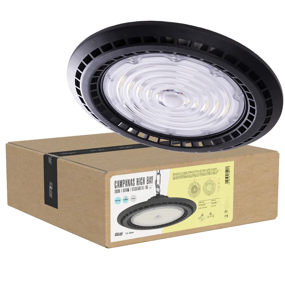 CampÃ¢nula LED 200W 36.000Lm 6000ÂºK Osram IP65 RegulÃ¡vel 0-10V 100.000H [BX3-HVUFO200W-H-CW] 1